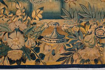 A tapestry, "Feuilles de choux", tapestry weave, third quarter 16th century, Flanders, probably Audenarde.