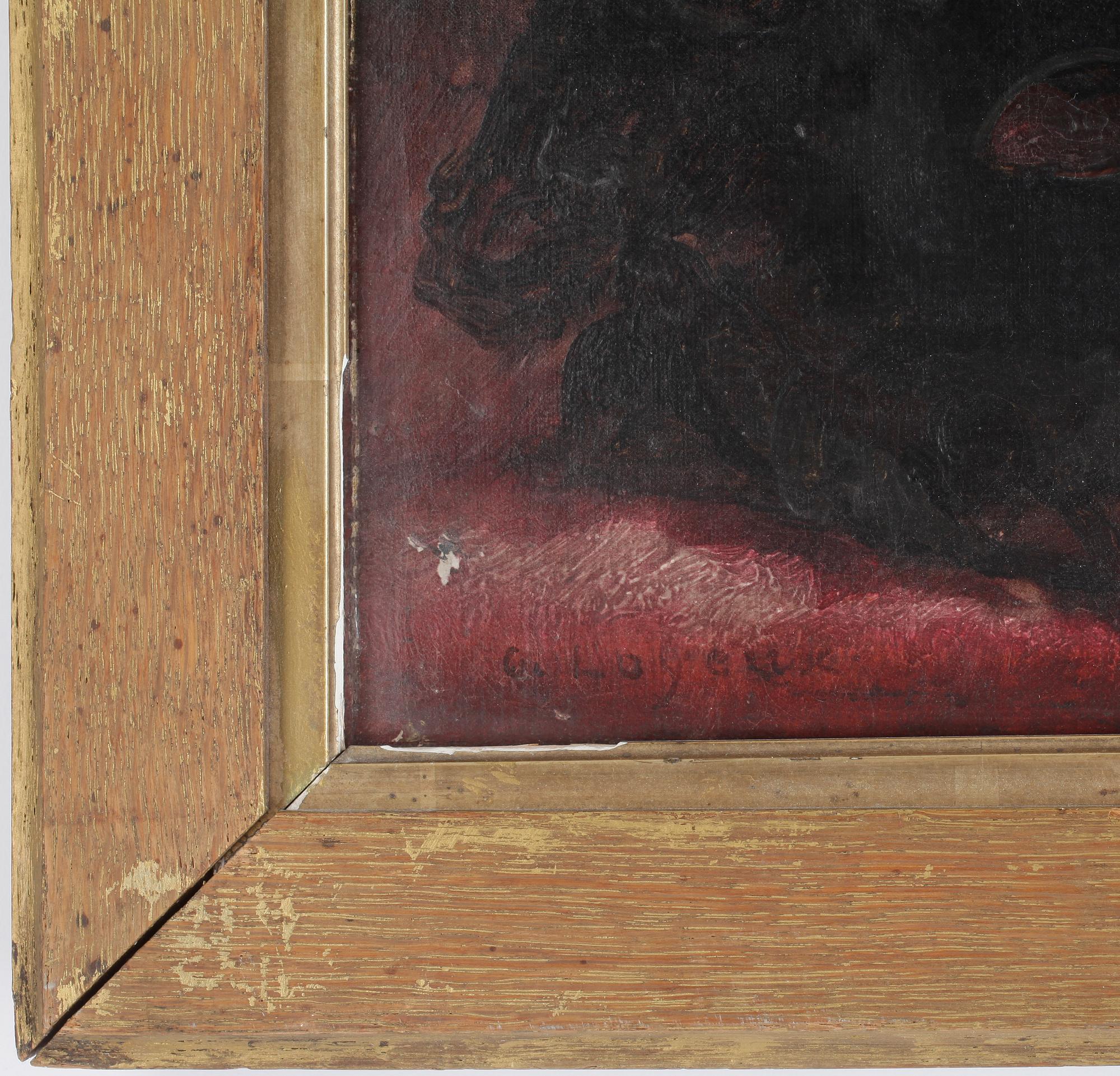 OKÄND KONSTNÄR, olja på duk, otydligt signerad, 1800-tal.