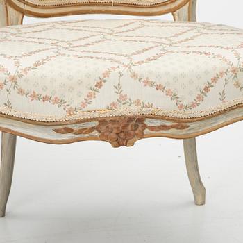 A matched pair of Rococo armchairs, 18th Century.