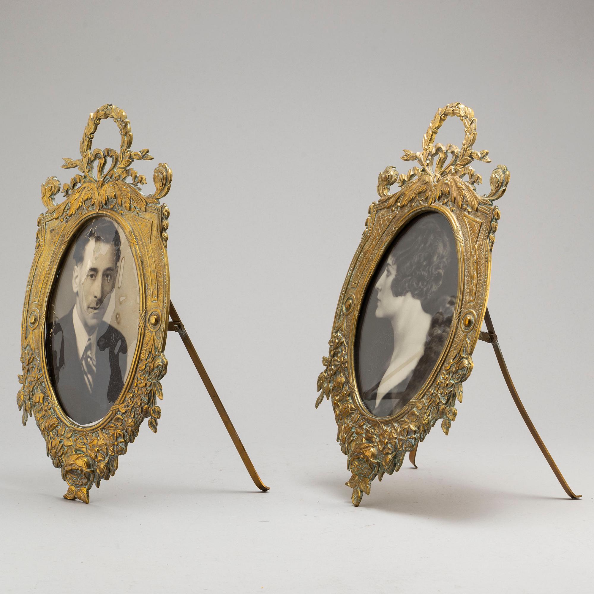 A pair of late 19th century bronze frames.