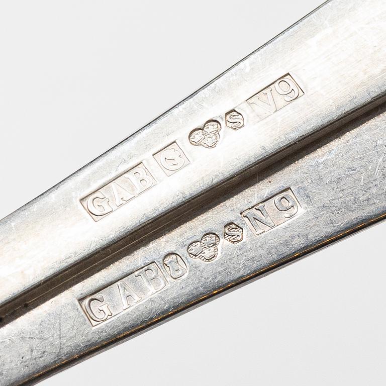 Jacob Ängman, a 79 piece silver cutlery service, model Rosenholm, GAB, second half of the 20th century.