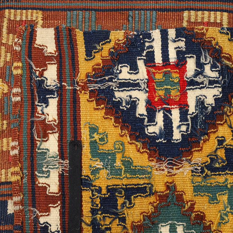 A bench cushion, flat weave, ca 326 x 56,5 cm, Scania (Sweden) 19th century.