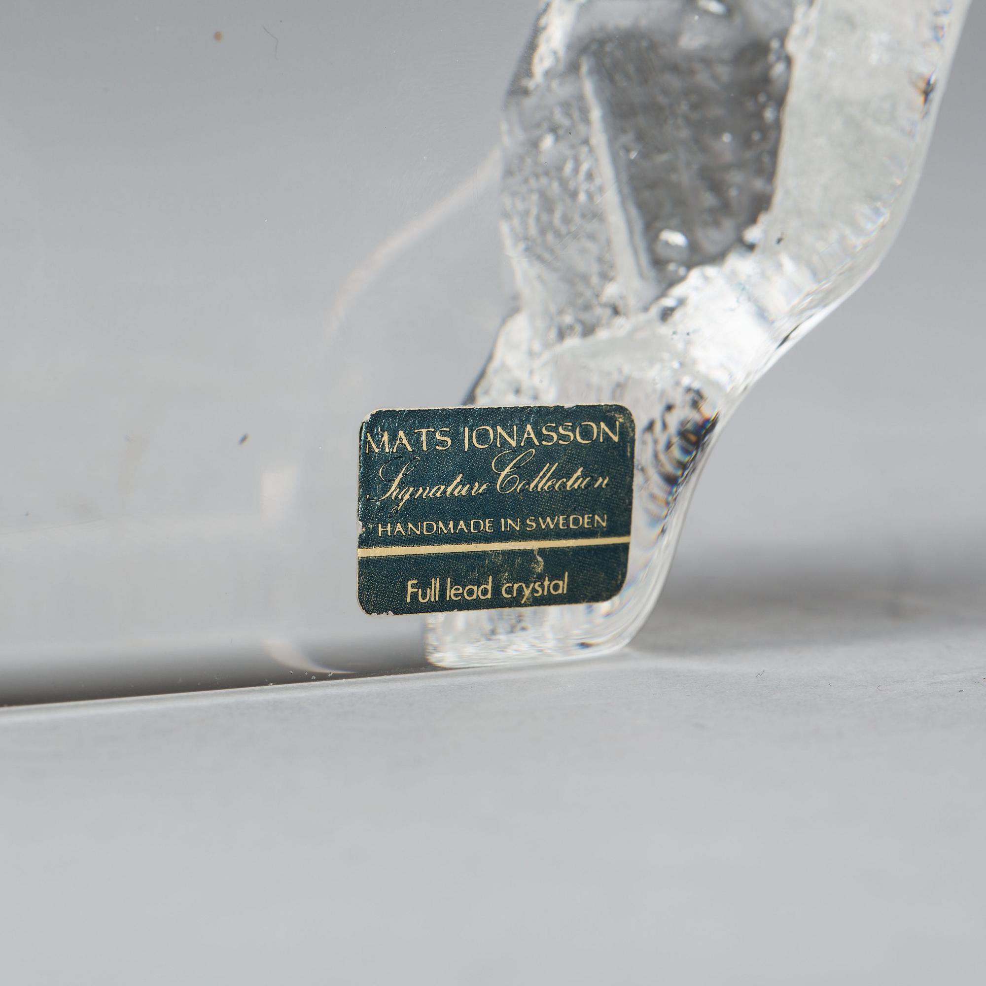 SKULPTUR, glas, Mats Jonasson, Målerås, signerad och numrerad 426/975.