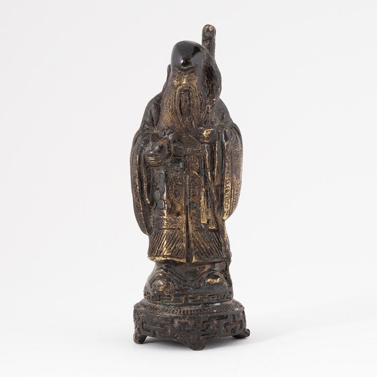 A Chinese bronze figure of Shulao, presumably 20th Century.