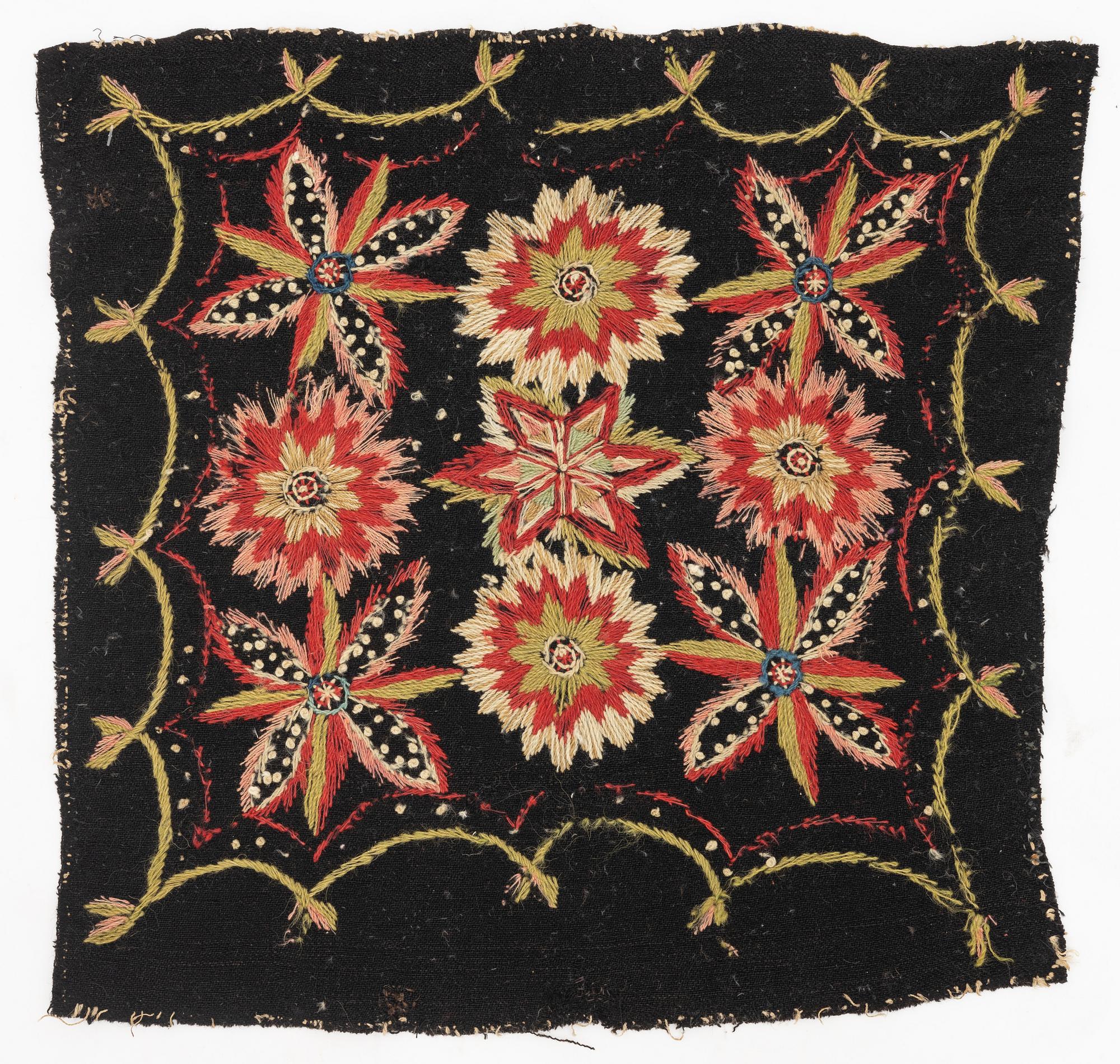 Jynne, schattersöm, ca 44 x 44 cm, möjligen Gärds härad, Skåne, 1800-talets första hälft.