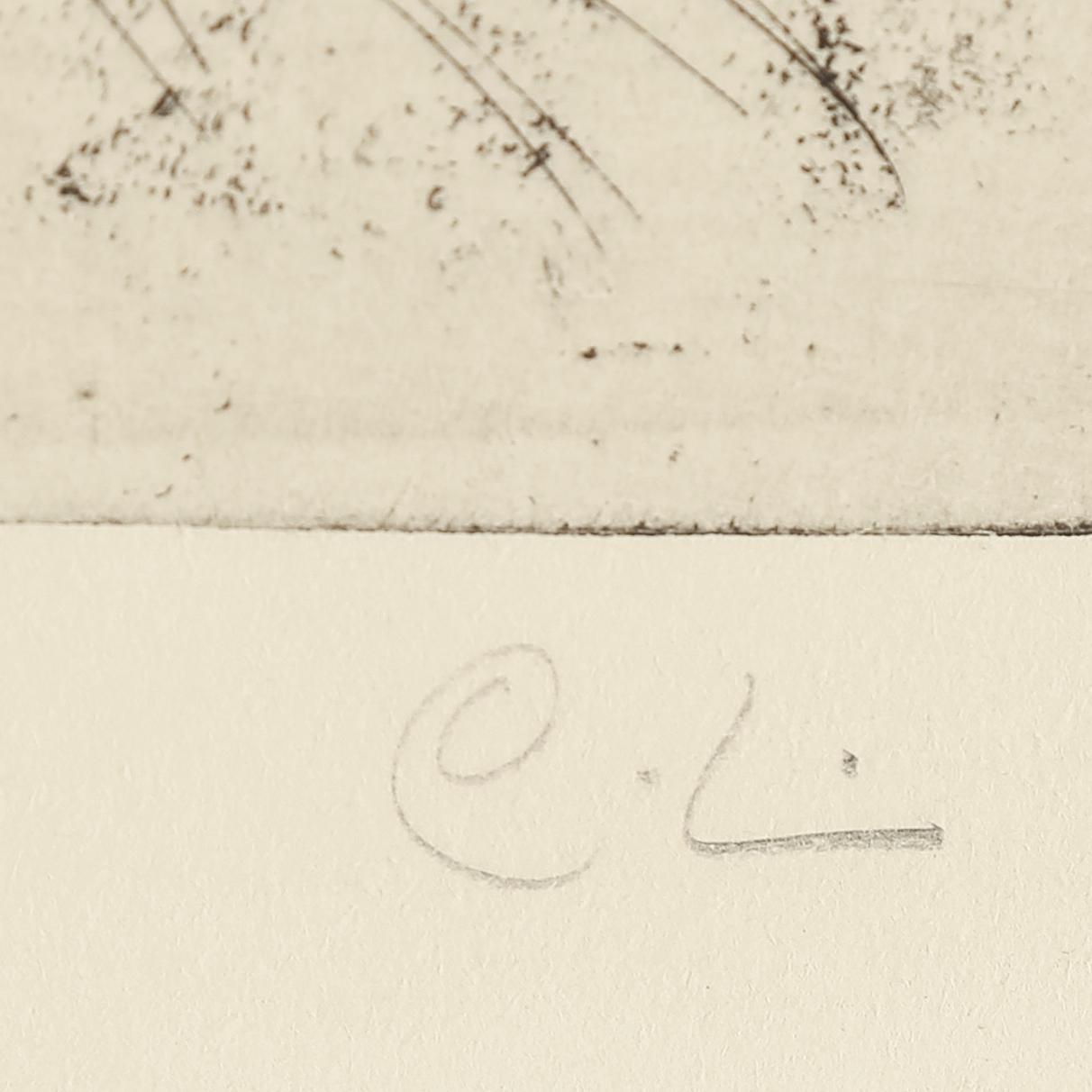 CARL LARSSON, etching, signed C.L. in pencil. Executed 1912. State 1. "Mumps (Esbjörn)".