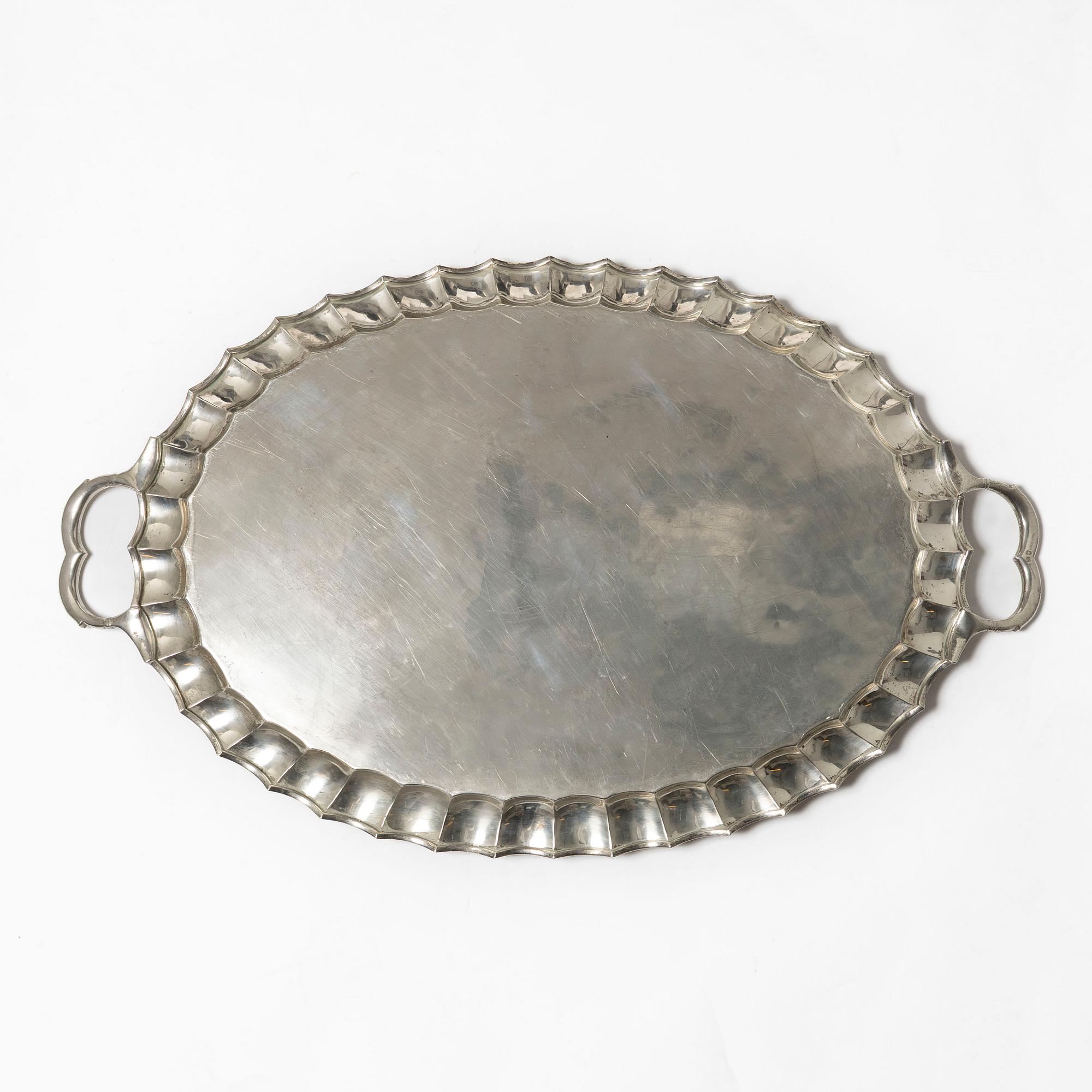 Serving tray, silver, Mexico, 20th century.