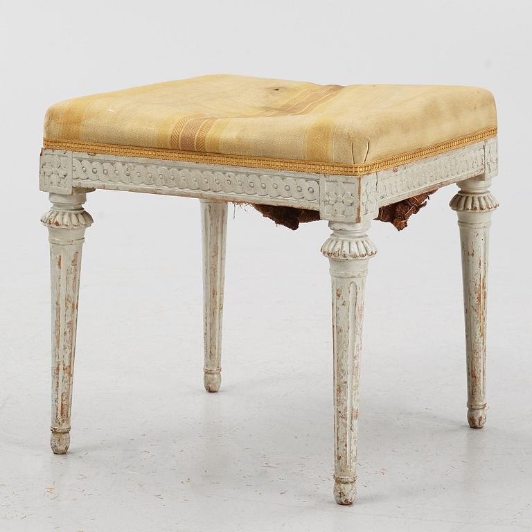 A carved Gustavian stool by J. Hammarström (master in Stockohlm 1794-1812).