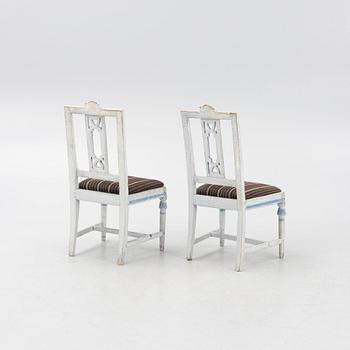 A pair of late Gustavian chairs, Lindome, late 18th century.