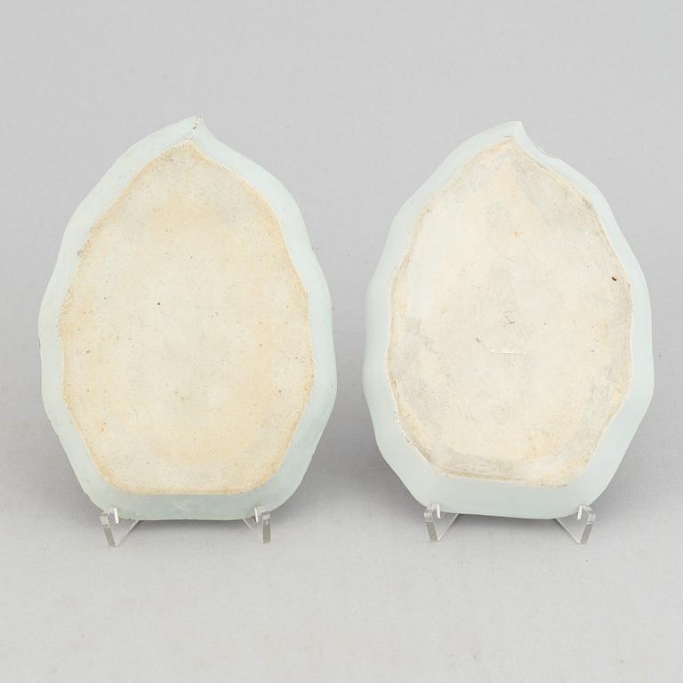 Fat, ett par, porslin. Qingdynastin, 1700-tal.