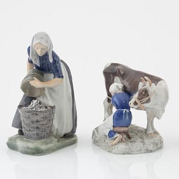 Figuriner, 4st, porslin, Royal Copenhagen och Bing &  Grøndahl.