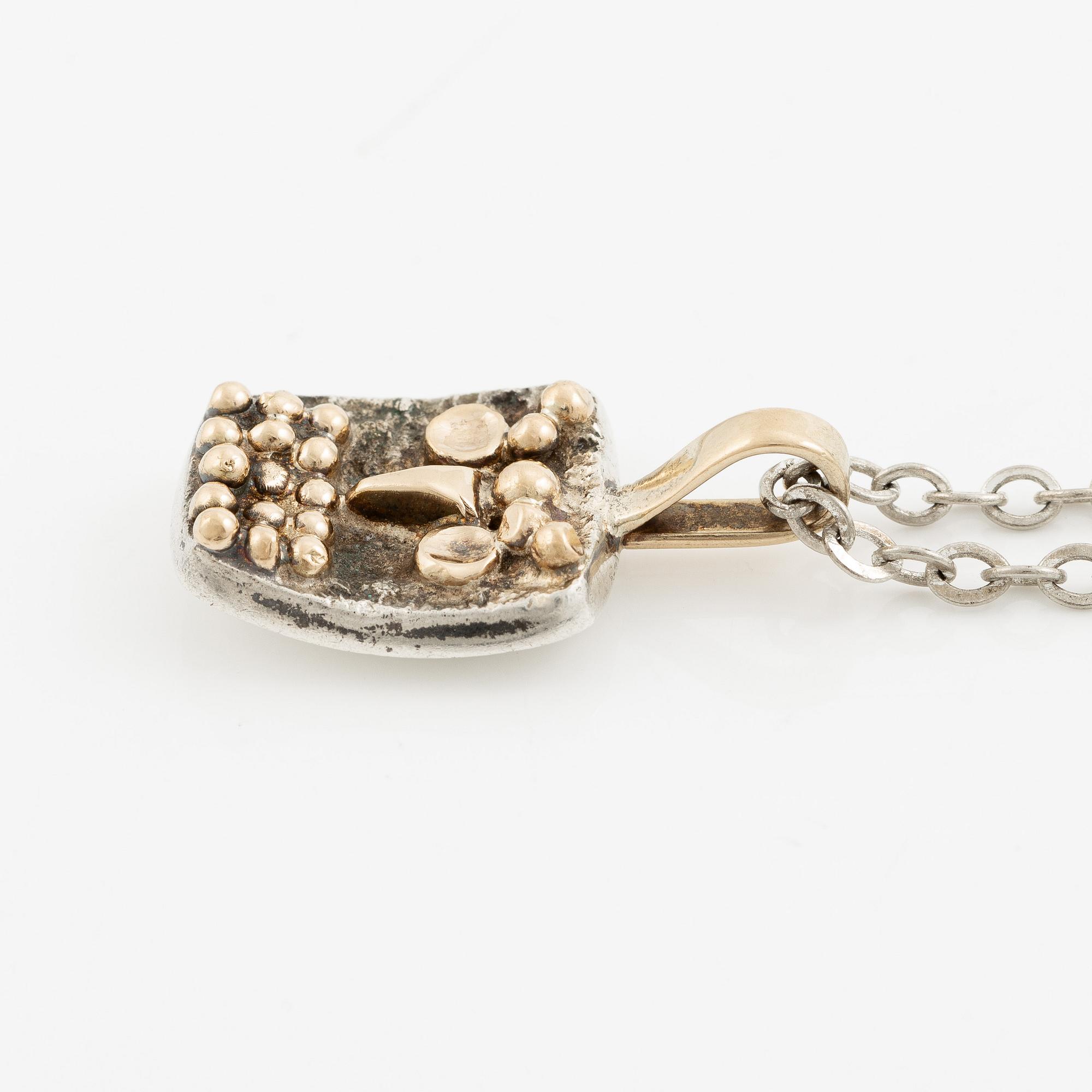 Sven-Erik Högberg, attributed to, pendant with chain, silver, Gothenburg.