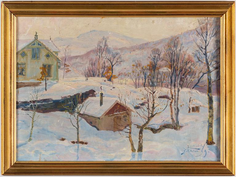 JUSTUS LUNDEGÅRD, oil on canvas, signed and dated -99.
