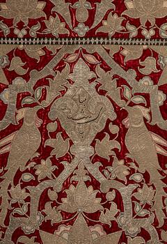 Broderi, antik persisk sammet, ca 150 x 103,5 cm, 1700 - 1800-tal.