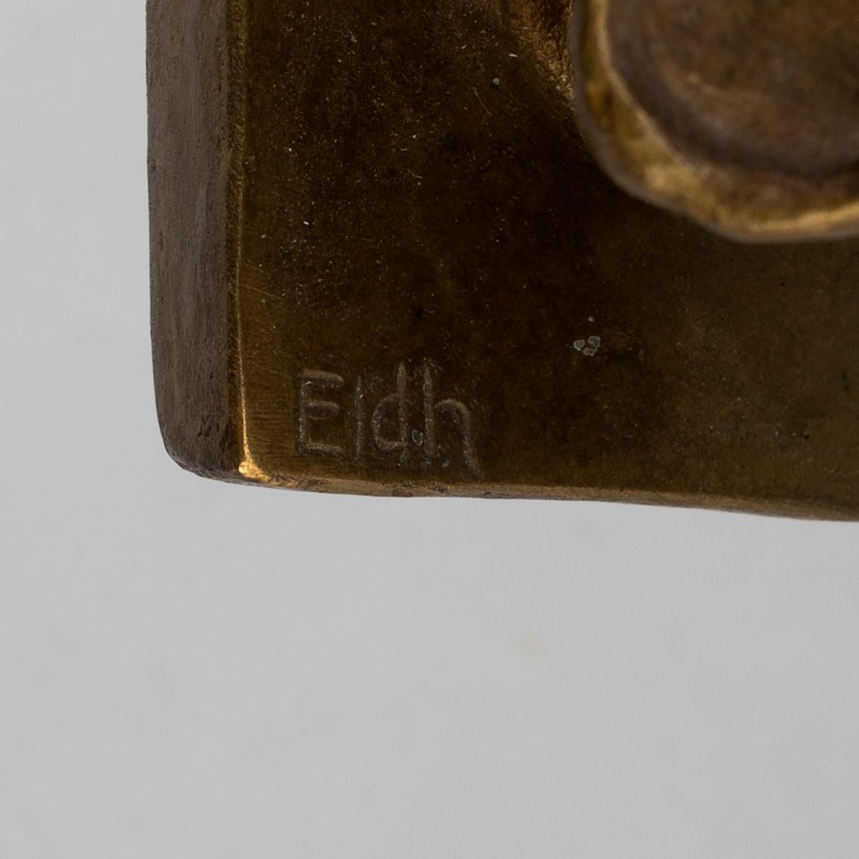 CARL ELDH, skulptur, guldpatinerad brons, signerad Eldh.