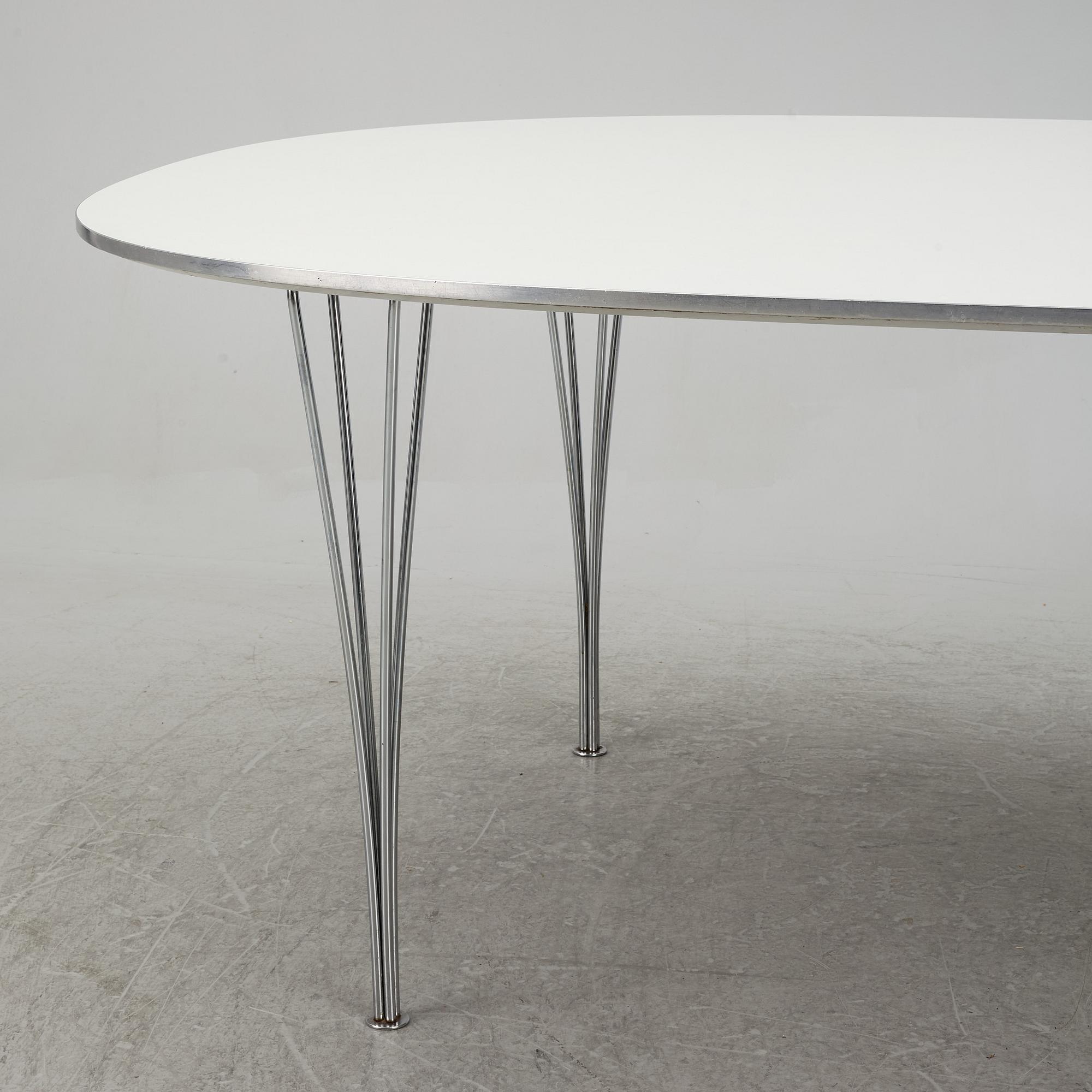 Bruno Mathsson & Piet Hein, a 'Superellipse' dining table, Fritz Hansen, Denmark.