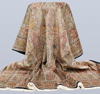 A silk carpet, Kashmir, c. 402 x 300 cm.