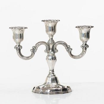 A pair of silver candelabra, Norway, mid-20th Century.