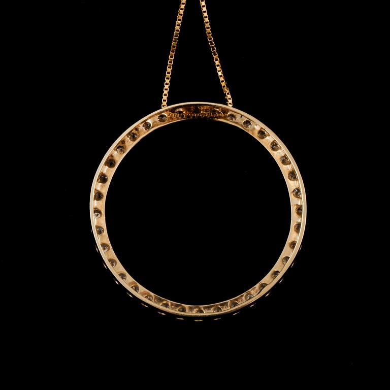 HÄNGE, 14k guld med briljantslipade diamanter, totalt ca 0.82 ct. Vikt 3 g.