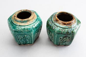 A set of four Chinese 19th century eartheware urns.