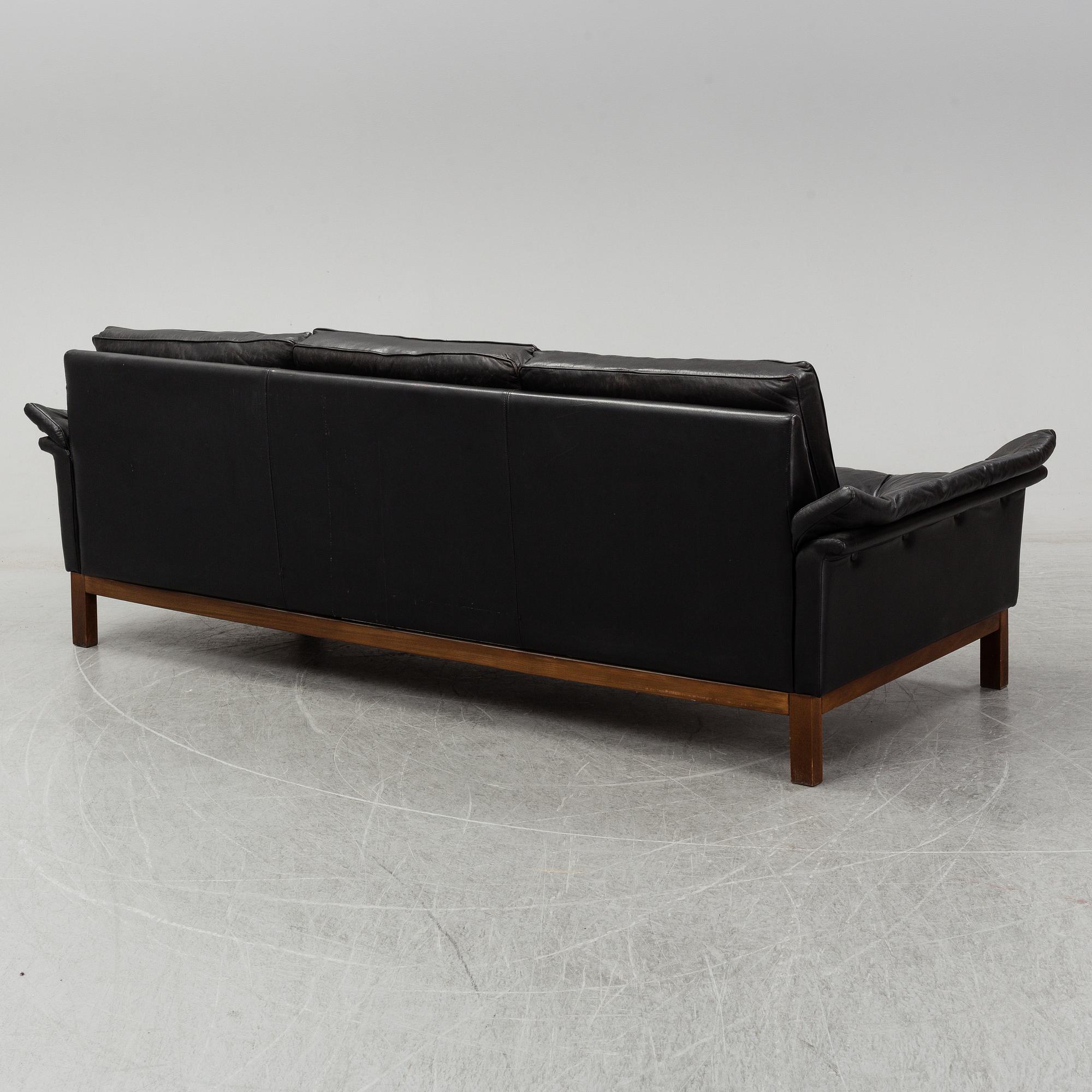 A 'Kardinal' leather sofa, IKEA, 1960/70s.