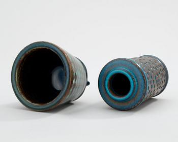 Two Wilhelm Kåge 'Farsta' stoneware vases, Gustavsberg Studio, one dated 1950.