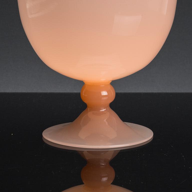 SKÅL PÅ FOT, glas, Murano 1950-tal.