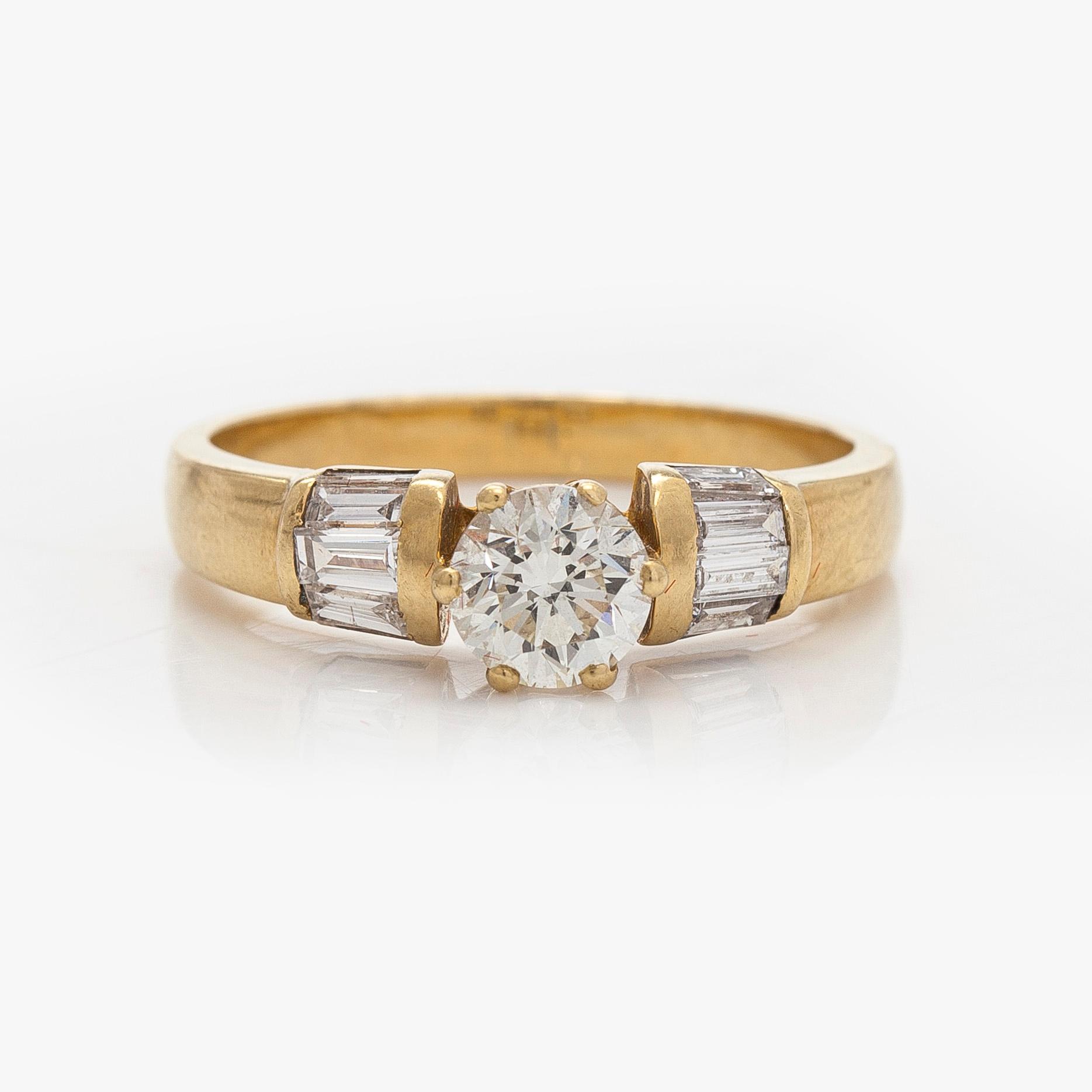 Ring, briljantslipad diamant ca 1,05 ct, 18K guld.