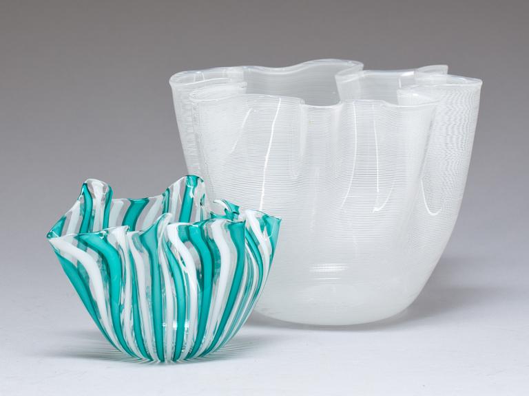 NÄSDUKSVASER, 2 st, glas, Venini.