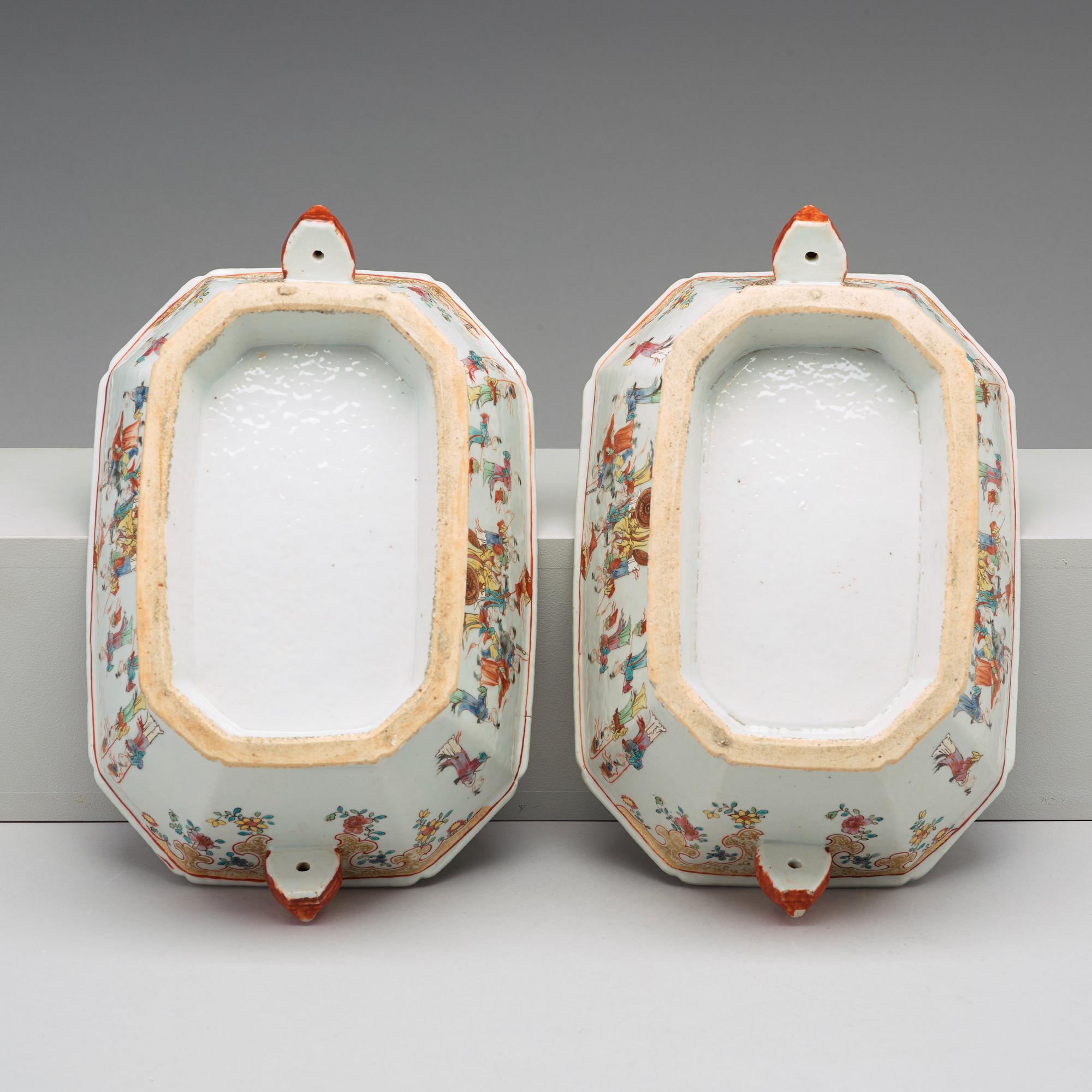 A pair of famille rose tureens with covers, Qing dynasty, Qianlong (1736-95).