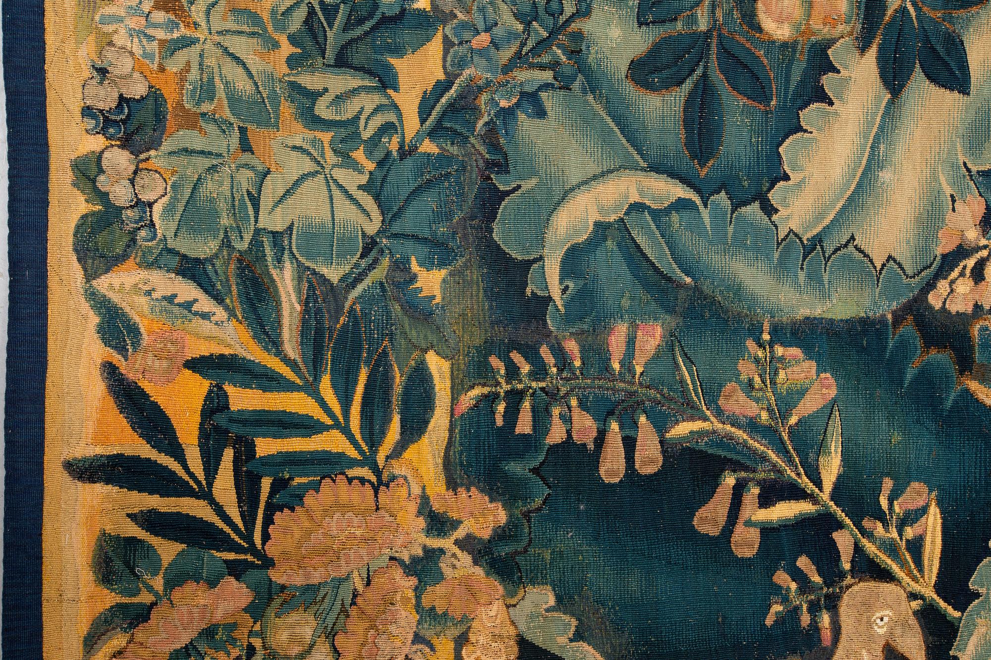 A tapestry, "Feuilles de choux", tapestry weave, third quarter 16th century, Flanders, probably Audenarde.