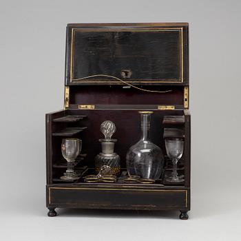 A seventeen part liquor casket set late 1800s.