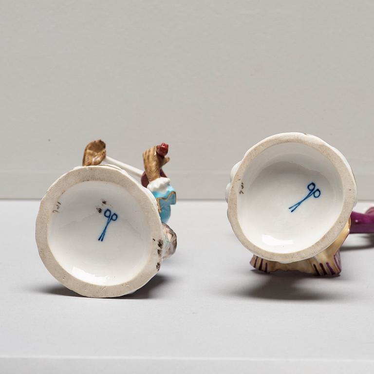 A set of eight figures from the 'Affenkapelle', after a model by Meissen, 20th Century.