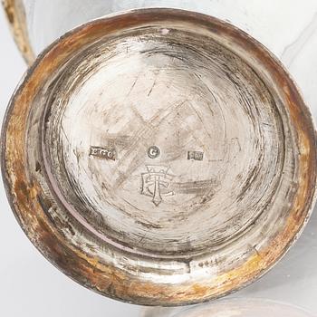 A Swedish parcel-gilt silver beaker, marks of Erik Gustaf Öström, Gävle 1855.