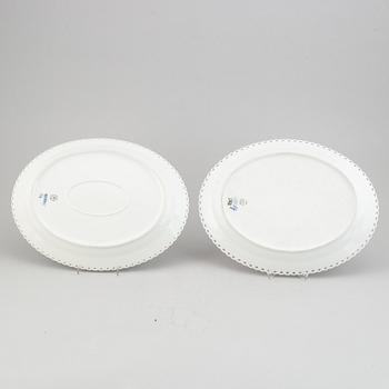Two full lace oval platters, "Musselmalet" from Royal Copenhagen,