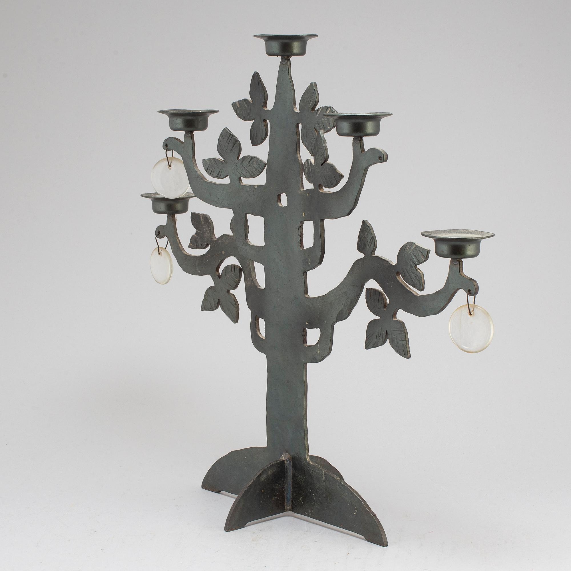 BERTIL VALLIEN, kandelaber, "Livets träd", Boda Smide.