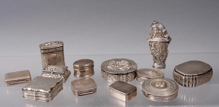 DOSOR, 12 st , silver. Olika länder och mästare. 1800/1900-tal.