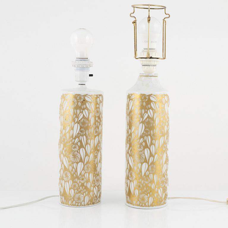 Olle Alberius, bordslampor, ett par, Rörstrand, 1960-tal.