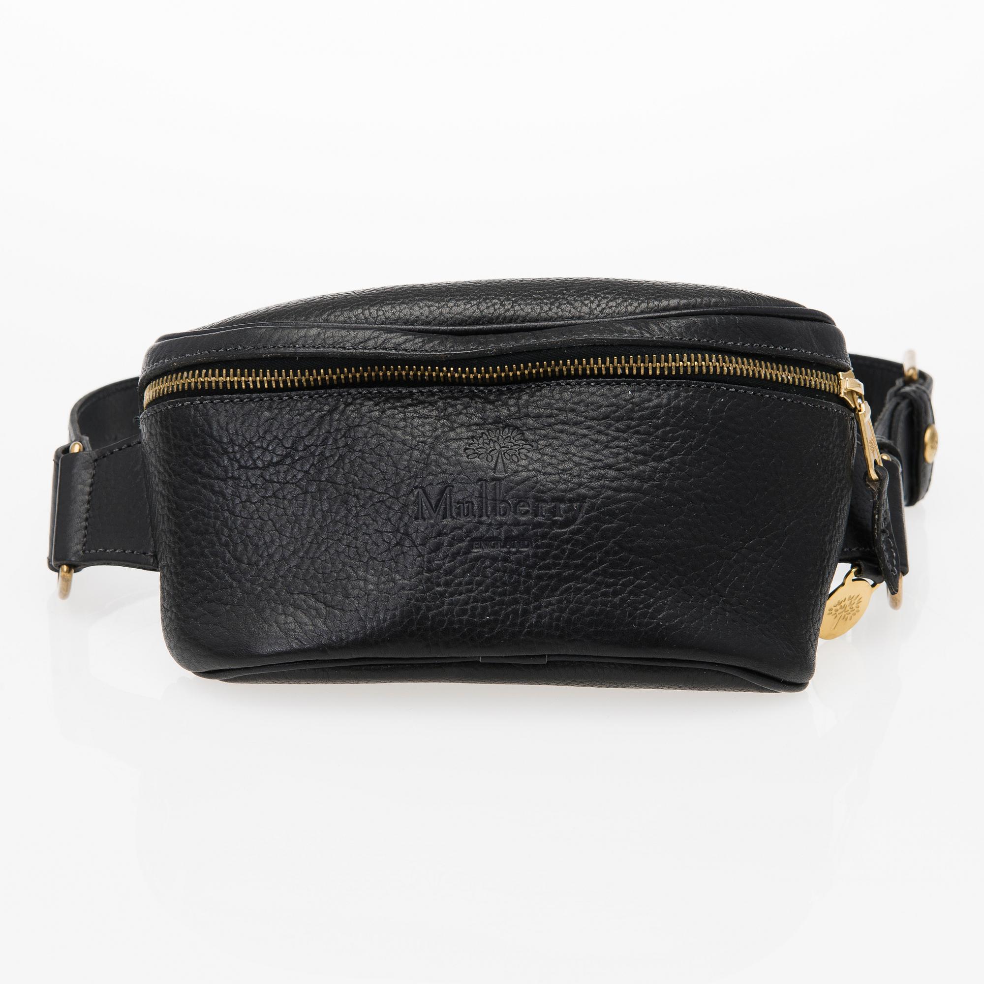 A Vintage Black Leather Waist Bag.