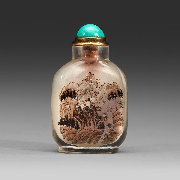 An inisde painted glass snuffbottle inscribed Ma Shaoxuan, dated 1897.