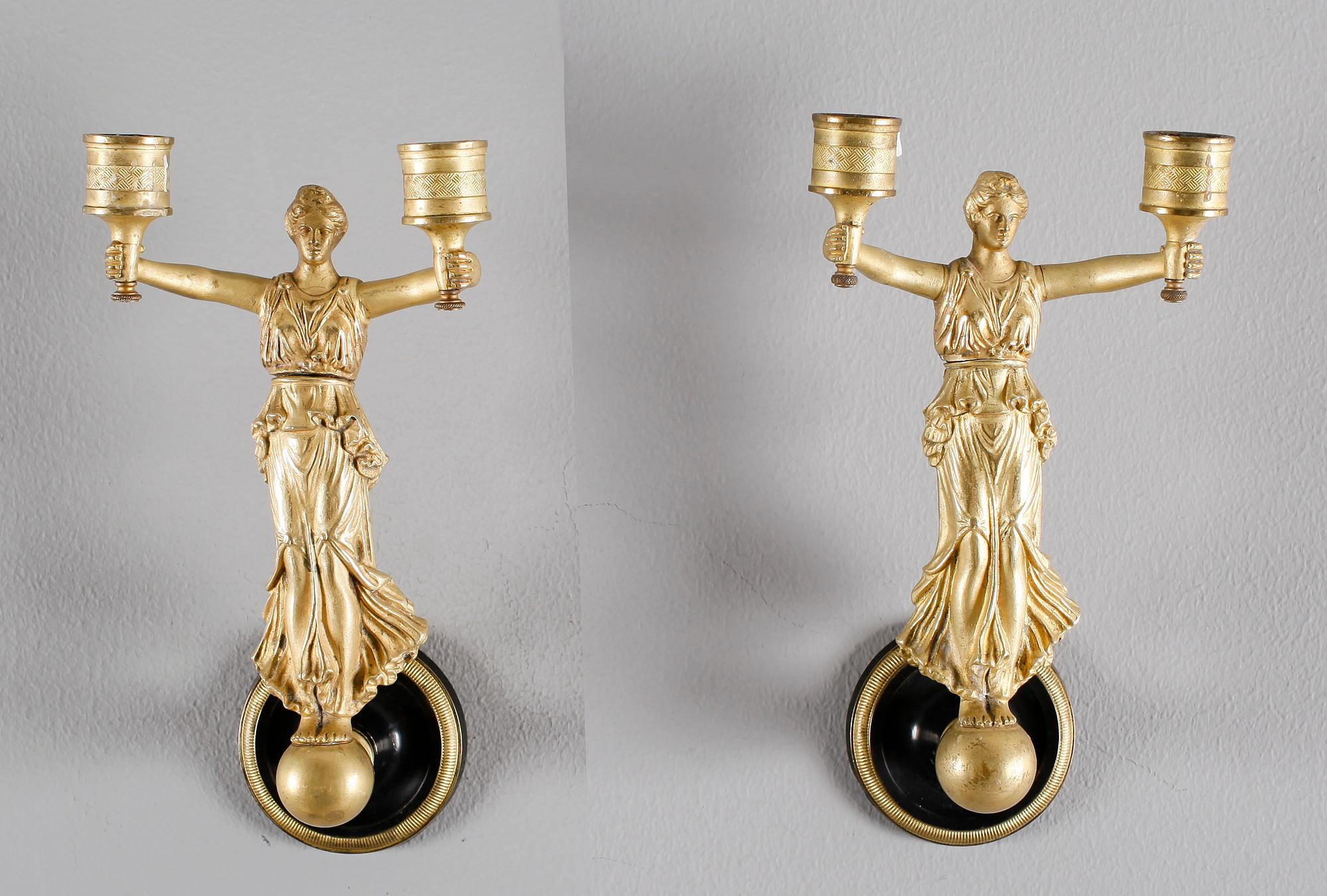 APPLIQUER, 1 par, empirestil, 1800-tal.