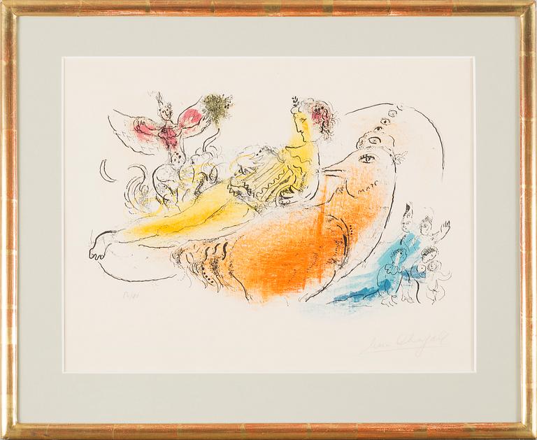 MARC CHAGALL, lithograph in colors, signed and numbered 84/90.