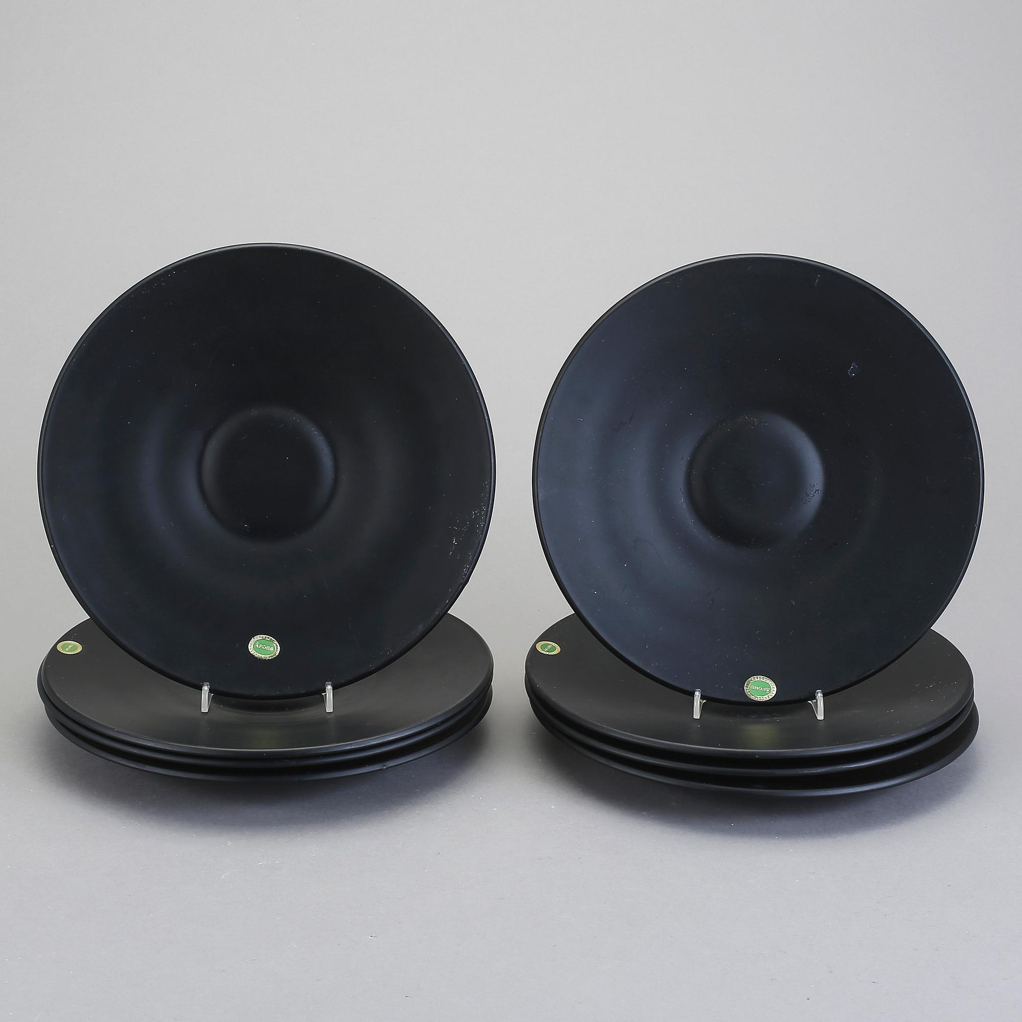 TALLRIKAR, 8 st, glas, Åfors, 1950-tal.