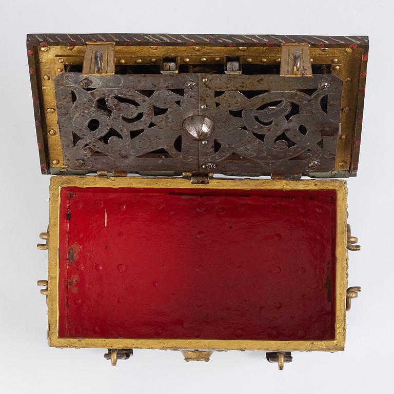 A Baroque German presumably Nuremberg iron 'Armada' chest, later part of the 17th century.