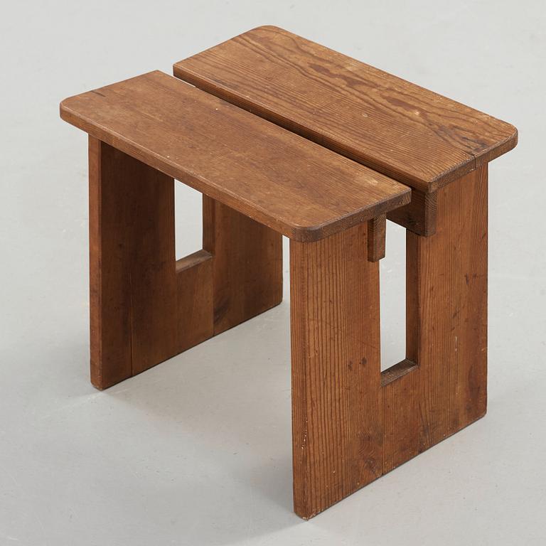 Axel Einar Hjorth, a stained pine stool, Nordiska Kompaniet, 1930's.