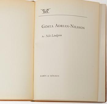 Gösta Adrian-Nilsson, book, "Gösta Adrian-Nilsson" by Nils Lindgren, with original drawing by GAN.