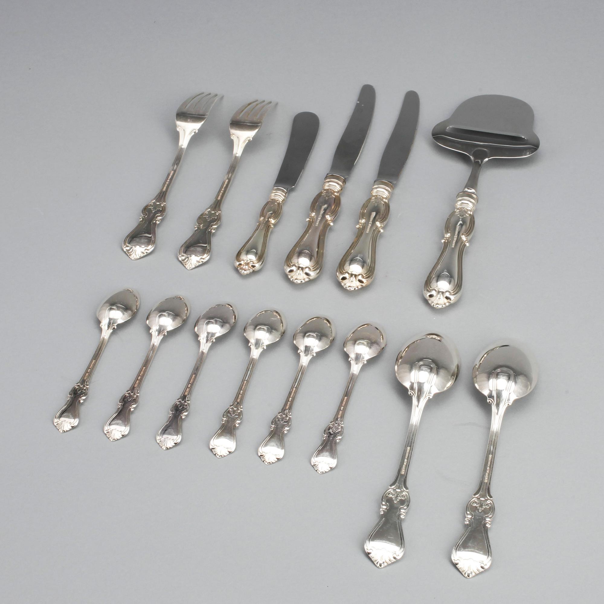 BESTICKUPPSÄTTNING, 14 delar, silver, "Olga", Mema/Gab,  2010. Totalvikt (inkl stålblad) ca508g.
