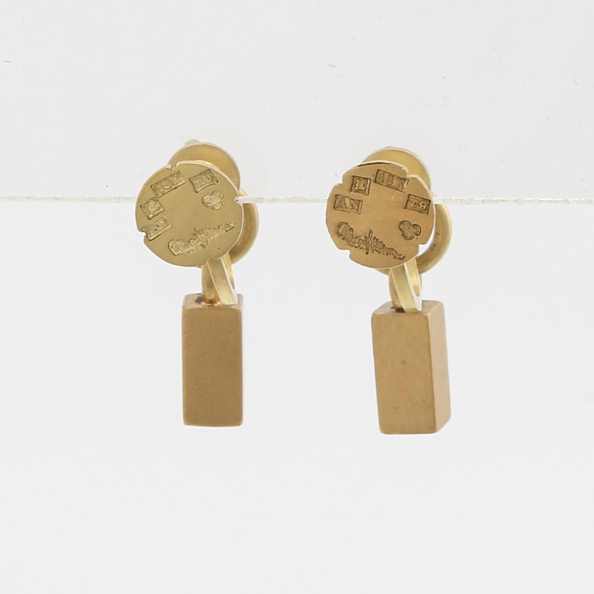 Wiwen Nilsson, örhängen ett par 18K guld, Lund 1969.