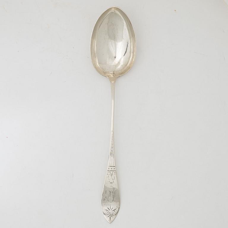 A silver serving spoon, K.A. Rasmussen, Norway, circa 1900.