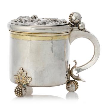 A Swedish Baroque parcel-gilt silver tankard, mark of Hans Richter, Stockholm (1661-1695 (1711-)), before 1689.